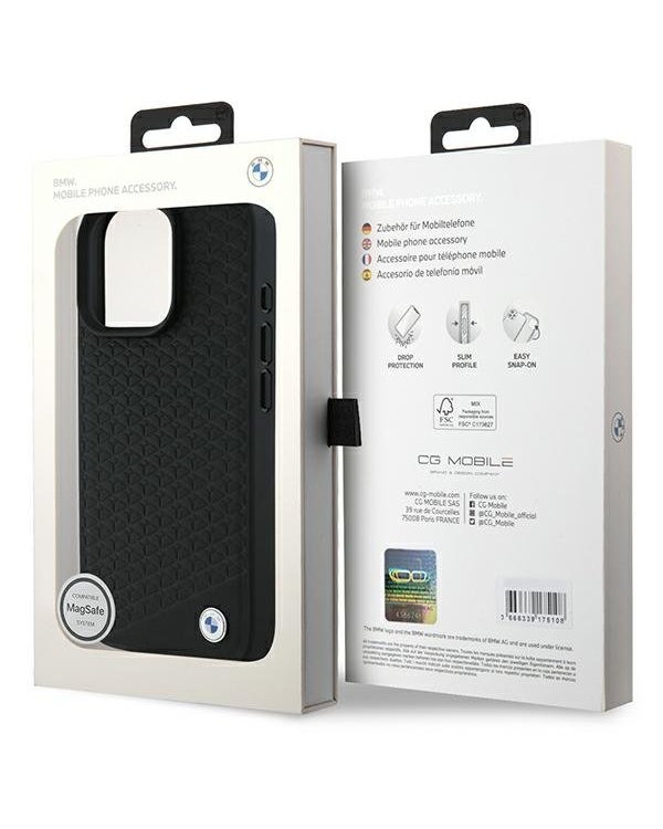 BMW Sign Leather Diamond Metal Logo MagSafe Чехол для Apple Apple iPhone 16 Pro Max