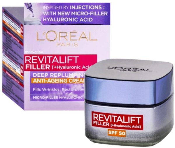Обложка книги «L´Oréal Paris Revitalift Filler Hyaluronic Acid Anti-Wrinkle Крем Для Лица SPF 50 50 ml»