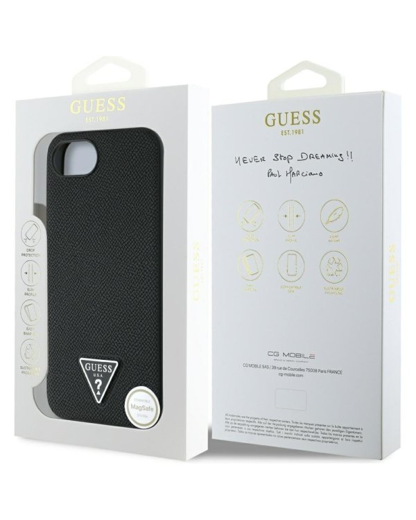 Guess Grained Triangle MagSafe Чехол для Apple iPhone 16e