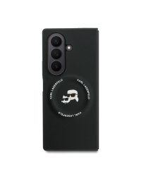 Karl Lagerfeld PU Karl and Choupette Heads Magnetic Case Магнитный защитный чехол для Samsung Galaxy Z Fold 7 / чёрный