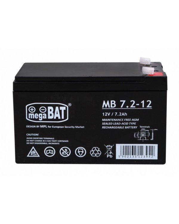 megaBAT MB 7.2-12 Аккумулятор 12V/7Ah / 151x95x65mm