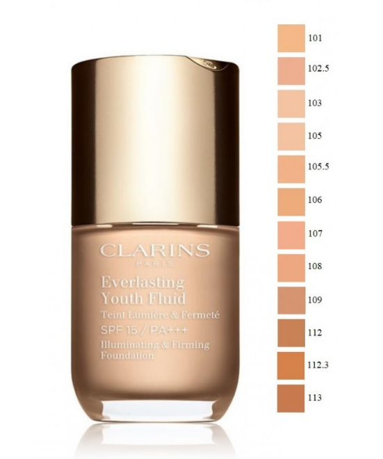 Обложка книги «Clarins Everlasting Youth Fluid Illuminating & Firming Foundation База под макияж 112.5 Caramel / 30 ml»