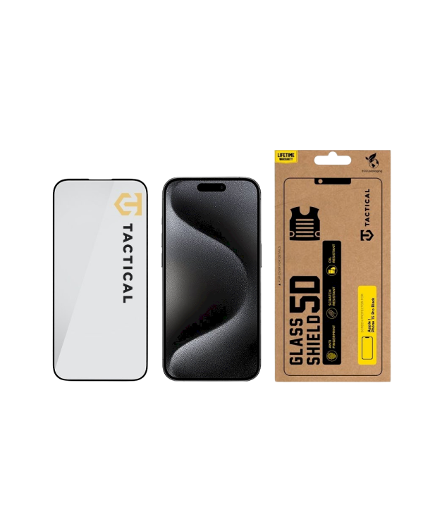 Tactical Glass Shield 5D Защитное стекло для Apple iPhone 15 Pro / чёрный