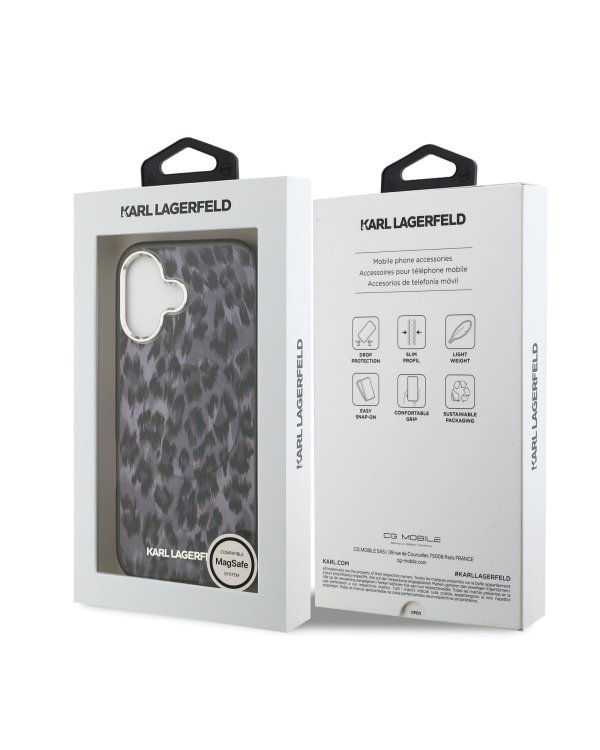 Karl Lagerfeld IML Leopard MagSafe Case Чехол для Apple iPhone 17