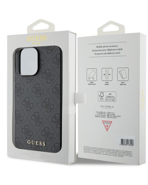 Guess PU 4G Metal Logo Case Защитный Чехол для Apple iPhone 15 Pro