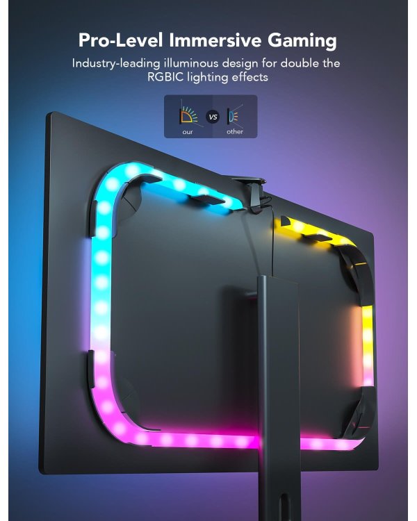 Govee H604B Dreamview G1 Gaming RGBIC Monitor Lightning Bluetooth / Wi-Fi / 24"-32"