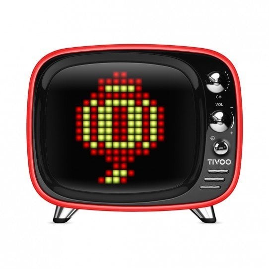 Divoom Tivoo Bluetooth 5.0 Портативная Колонка 8 bit / Будильник / Апликация / Соц. сети / Градусник Красная