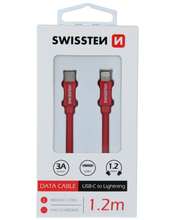 Swissten Textile USB-C To Lightning Кабель Для Зарядки и Переноса Данных Fast Charge / 3A / 1.2m