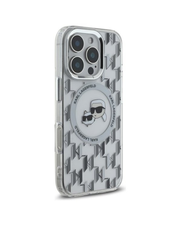 Karl Lagerfeld Hard IML Monogram Karl&Choupette Head MagSafe Case Чехол для Apple iPhone 16 Pro