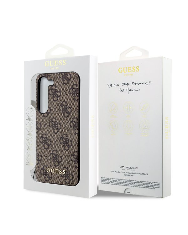Guess 4G Charm Case Защитный чехол для Samsung Galaxy S23 / коричневый