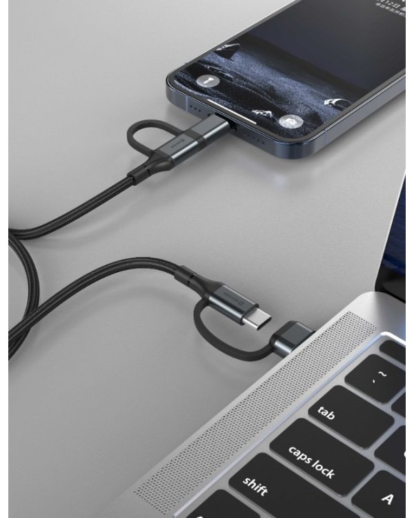 Swissten 4in1 Textile 3A Data Кабель 1.5m