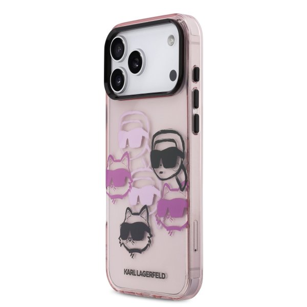 Karl Lagerfeld IML Multi K&CH Heads Защитный чехол для iPhone 17 Pro Max / розовый