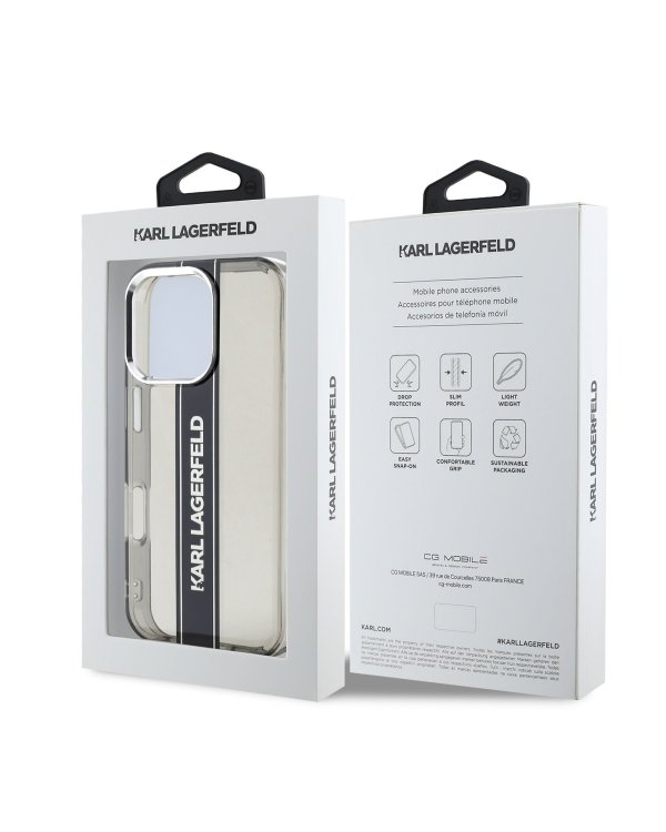 Karl Lagerfeld IML Stripe Logo Case Чехол для Apple iPhone 16 Pro