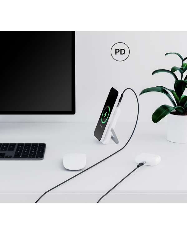 Qualo QMPB5-LD-00 MagSafe Беспроводной Повер Банк 10000mAh / LED / 20 W / USB-C / Lightning