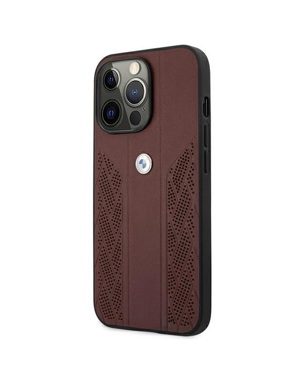 BMW BMHCP13LRSPPR Back Case Кожанный Чехол для телефона Apple iPhone 13 / 13 Pro