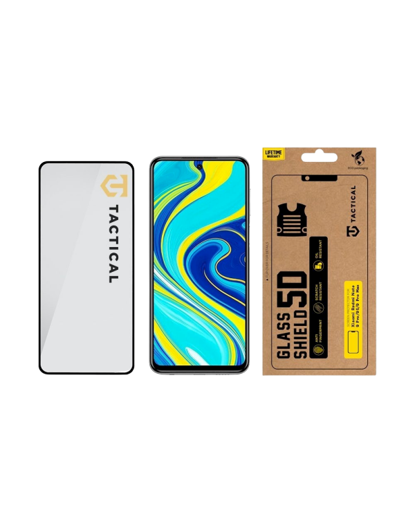 Tactical Glass Shield 5D Защитное стекло для Xiaomi Redmi Note 9 Pro/9S/9 Pro Max / чёрный