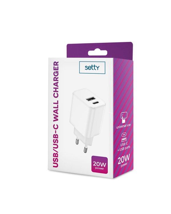 Setty USB / USB-C Зарядное Устройство 20W