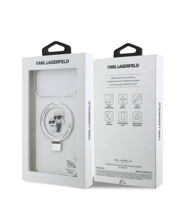 Karl Lagerfeld Ringstand Karl and Choupette MagSafe Case Чехол для Apple iPhone 17 Pro Max