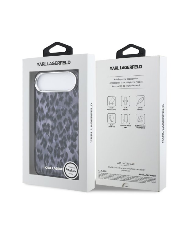 Karl Lagerfeld IML Leopard MagSafe Case Защитный чехол для iPhone Air / серый