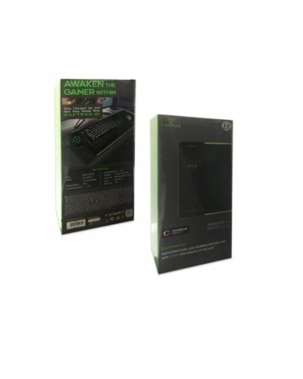 Vertux RaftPad-Qi Gaming XL Игровой коврик с RGB подсветкой и Qi беспроводной зарядкой 15W