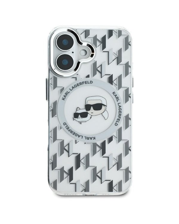 Karl Lagerfeld Hard IML Monogram Karl&Choupette Head MagSafe Case Чехол для Apple iPhone 16