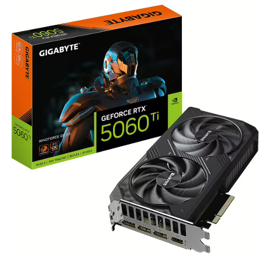 Gigabyte GeForce RTX 5060 Ti Windforce OC Видеокарта 8GB GDDR7
