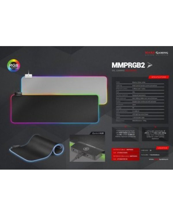 Mars Gaming MMPRGB2S Игровой коврик с RGB подсветкой