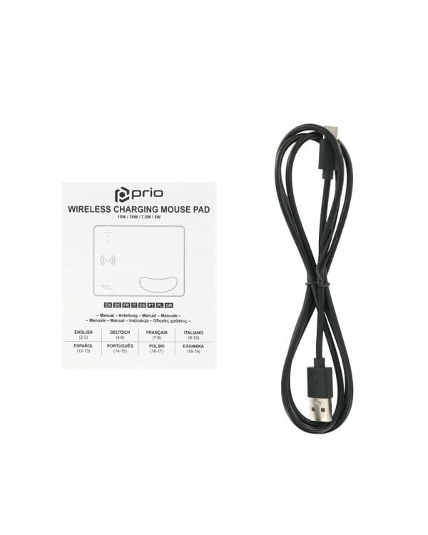 Prio Коврик для мыши с быстрой беспроводной зарядкой 15W (USB-C)