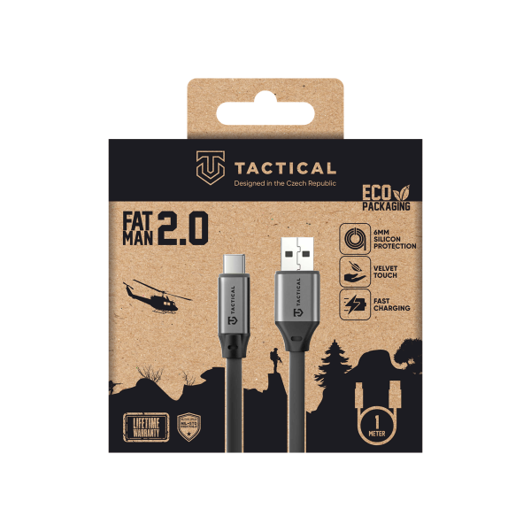 Обложка книги «Tactical Fat Man 2.0 USB-A/USB-C Кабель 1m / серый»