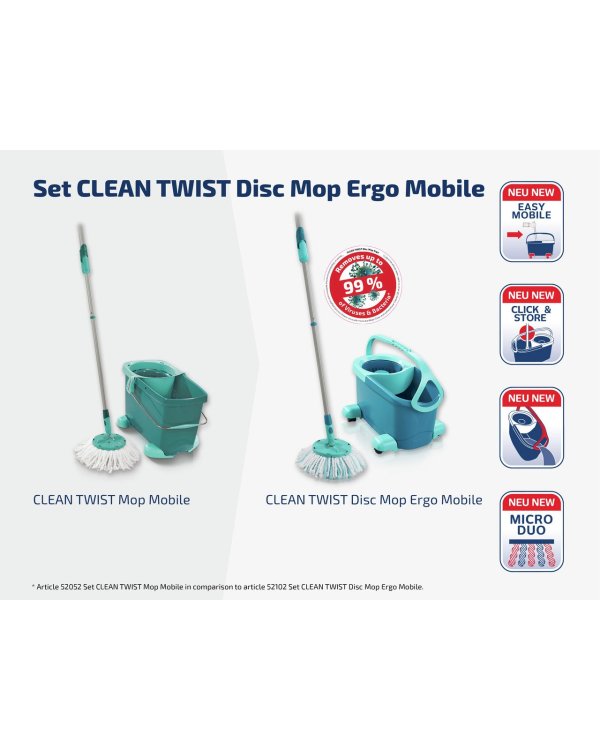 Leifheit Clean Twist Disc Mop Ergo Mobile Набор Для Чистки Полов