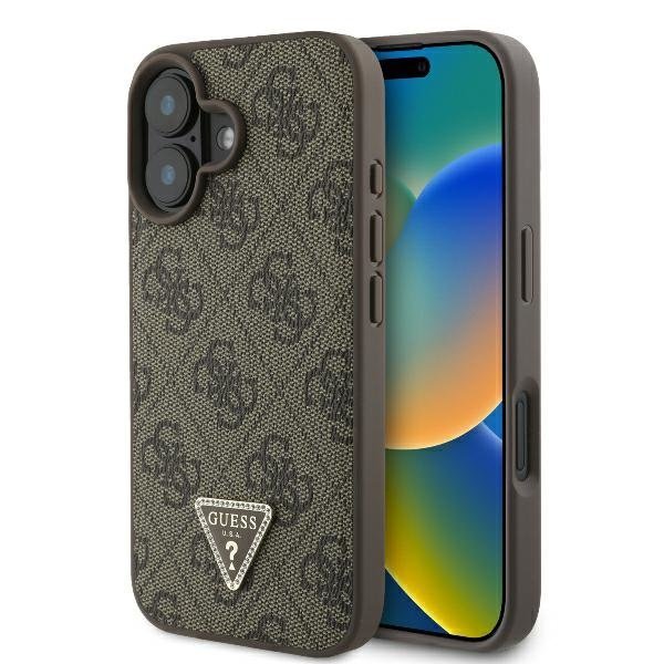 Guess Leather 4G Triangle Strass Защитный Чехол для Apple iPhone 16