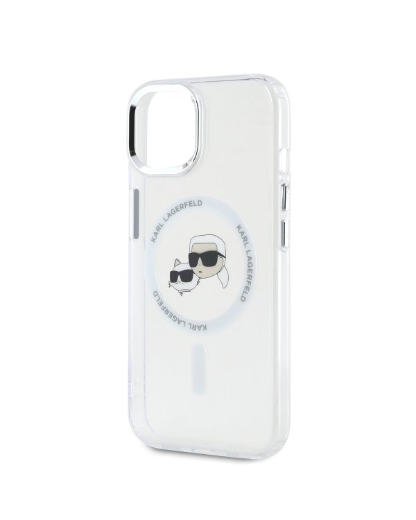 Karl Lagerfeld IML K&CH Heads Metal Frame MagSafe Case Защитный чехол для iPhone 15 / прозрачный