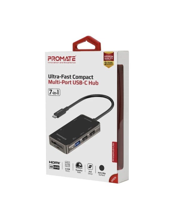 PROMATE PrimeHub-Lite USB-C Multimedia Hub / 4K HDMI / USB3.0 / SD / PD