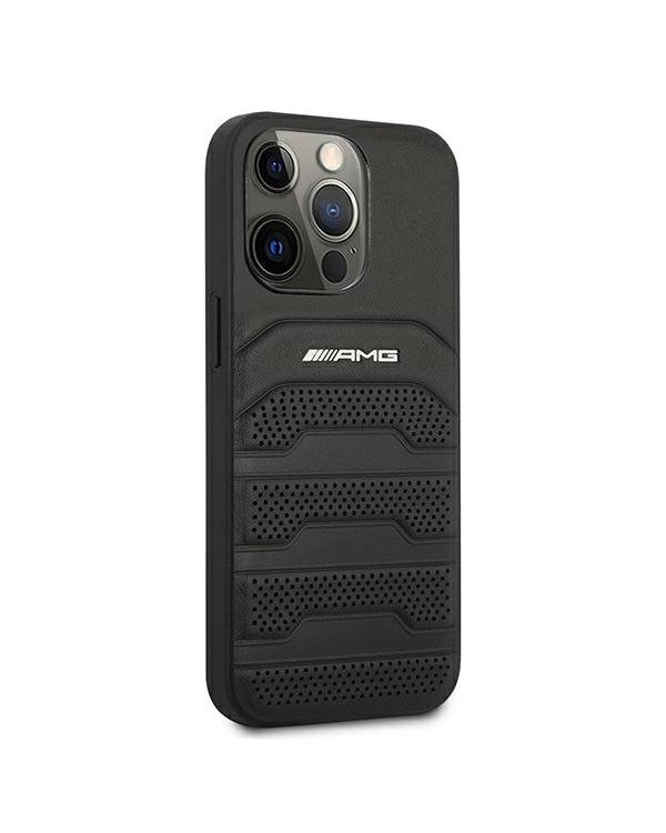 AMG AMHCP13XGSEBK Back Case Кожанный Чехол для телефона Apple iPhone 13 Pro Max Черный