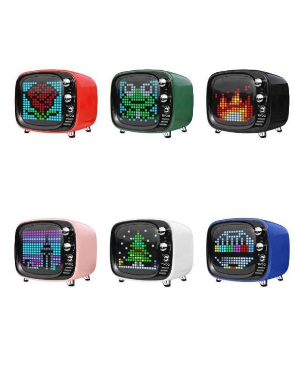 Divoom Tivoo Bluetooth 5.0 Портативная Колонка 8 bit / Будильник / Апликация / Соц. сети / Градусник Синяя