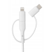 Qualo QRC-CA+M+L-00 Кабель 3in1 USB-C - USB-A / microUSB + USB адаптер / 1.5m / 60W / белый