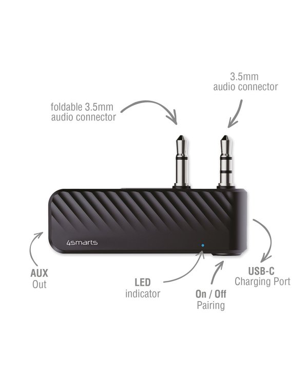 Дополнительное изображение книги «4smarts Bluetooth Audio Trnasmitter B9 Аудио Адаптер / 2 x Jack 3.5mm»