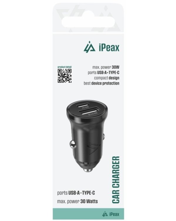 iPeax CL-04 PD USB-C / USB Автомобильное зарядное устройство 30W