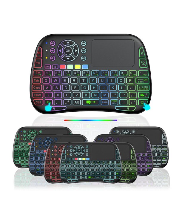RoGer QL268 Wireless Mini Keyboard Беспроводная Клавиатура PC / PS3 / XBOX 360 / Smart TV / Android + Тачпад (С RGB Подсветкой)