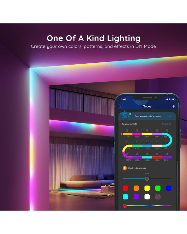 Govee H618A RGBIC LED Smart Strip Bluetooth / Wi-Fi / 5m