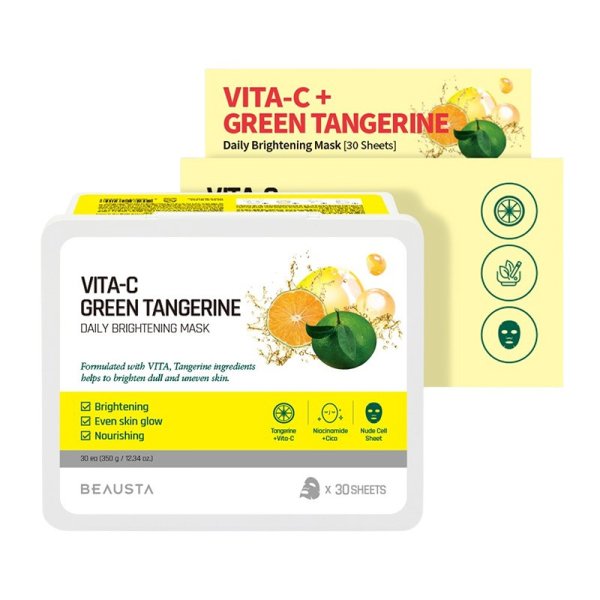 Beausta Cicarecipe Green Tangerine Daily Vita Mask 30 pcs Маска для лица