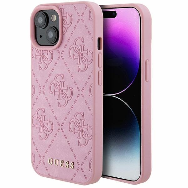 Guess Leather 4G Stamped Back Case Защитный Чехол для Apple iPhone 15
