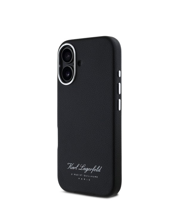 Karl Lagerfeld Grained PU Hotel RSG Case Защитный чехол для iPhone 16 / чёрный