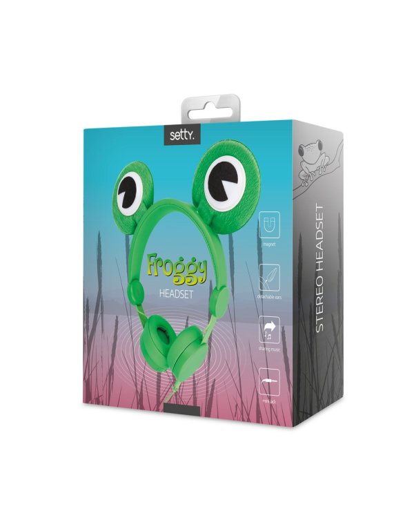 Setty Froggy Универсальные наушники для Детей С проводом 1.2m / Ушки / 85dB