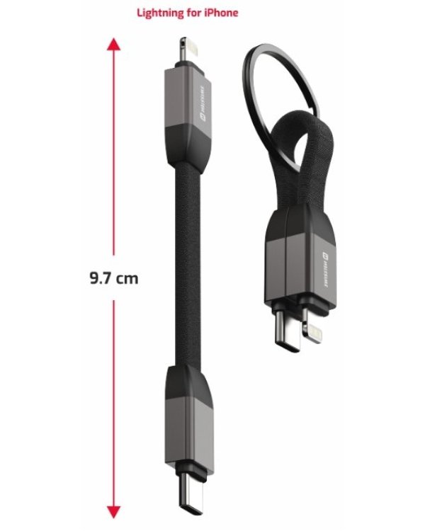 Swissten Magnetic Keychain USB-C - Lightning Кабель 9.7cm