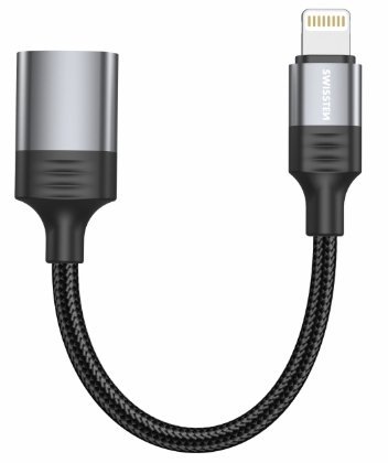 Swissten Textile Lightning - USB-A OTG Адаптер 0.12m