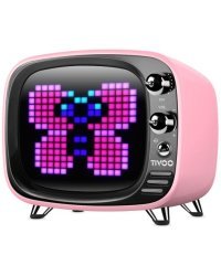 Divoom Tivoo Bluetooth 5.0 Портативная Колонка 8 bit / Будильник / Апликация / Соц. сети / Градусник Pозовый