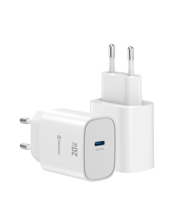Дополнительное изображение книги «Swissten Edge Сетевое зарядное устройство USB-C GaN 20W White»