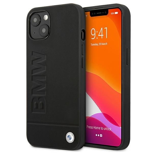 BMW BMHCP13SSLLBK Back Case Кожанный Чехол для телефона Apple iPhone 13 Mini Черный