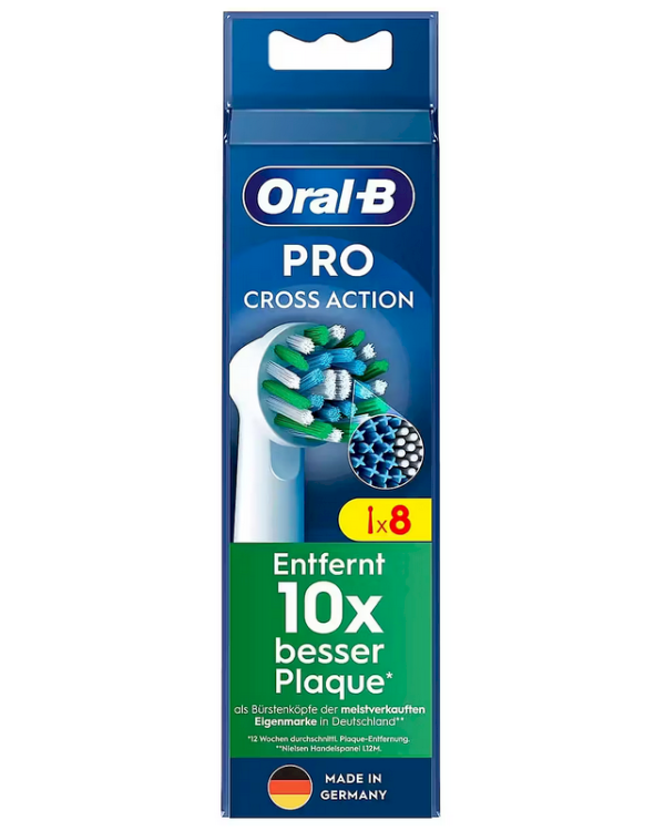 Oral-B CrossAction Сменные Насадки Для Зубной Щётки Белые 8 шт.